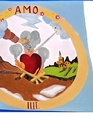 Tablou Simbolic  Focul Iubirii / AMO IIII (42x30 cm)