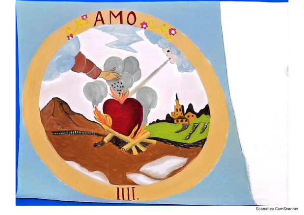 Tablou Simbolic Focul Iubirii / AMO IIII (42x30 cm)