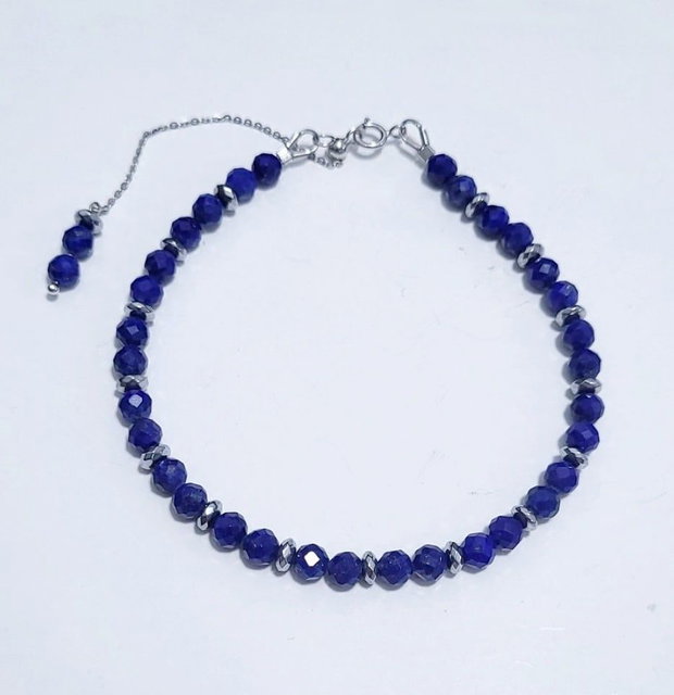 Bratara argint 925 cu lapis lazuli si hematit