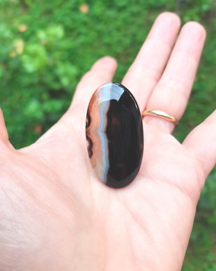 Inel Agata neagra dantelata si Argint 925 - IN1448 - Inel negru reglabil, inel pietre semipretioase, inel cadou, cadou sotie, bijuterii cadou, bijuterii agate, cristaloterapie, cristale vindecatoare
