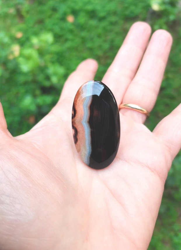 Inel Agata neagra dantelata si Argint 925 - IN1448 - Inel negru reglabil, inel pietre semipretioase, inel cadou, cadou sotie, bijuterii cadou, bijuterii agate, cristaloterapie, cristale vindecatoare