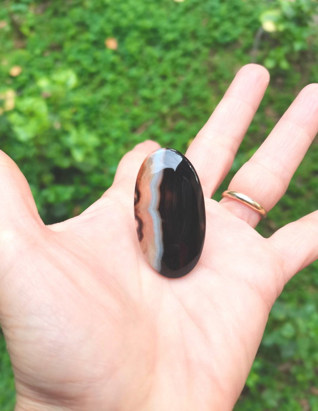 Inel Agata neagra dantelata si Argint 925 - IN1448 - Inel negru reglabil, inel pietre semipretioase, inel cadou, cadou sotie, bijuterii cadou, bijuterii agate, cristaloterapie, cristale vindecatoare