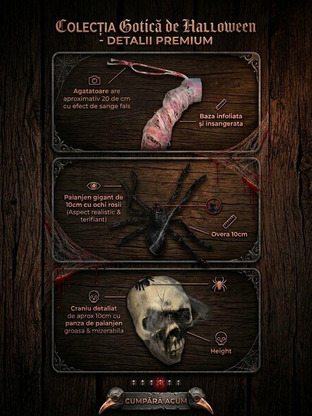 Coroniță Decorativă Halloween Gotică Cu Craniu "Poarta către Tărâmul Umbrelor"