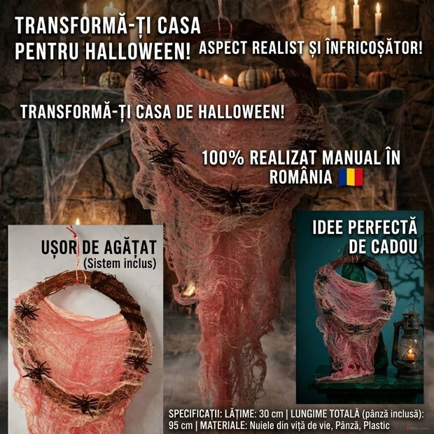 Coroniță Halloween Cu Pânză Însângerată  "Cascada Însângerată"