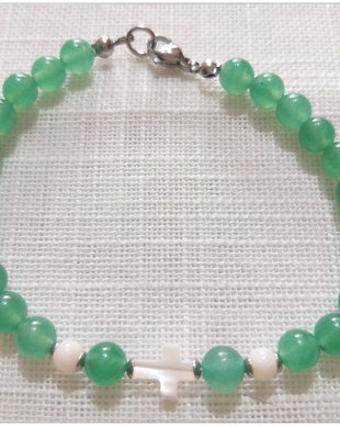 BRATARA- AVENTURIN VERDE SI SIDEF ALB- 2