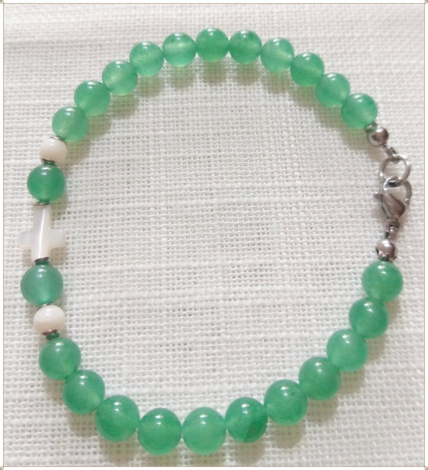 BRATARA- AVENTURIN VERDE SI SIDEF ALB- 2