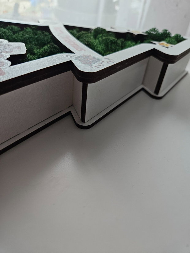 Brăduț de Crăciun din MDF cu licheni stabilizați verde închis