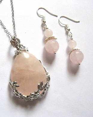 set bijuterii cu cuart roz  52950