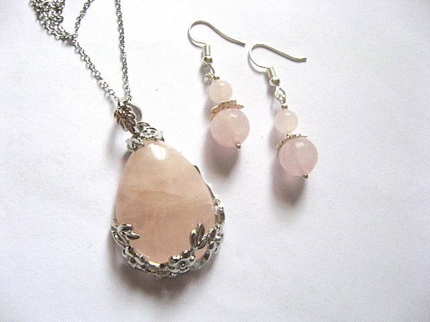 set bijuterii cu cuart roz  52950
