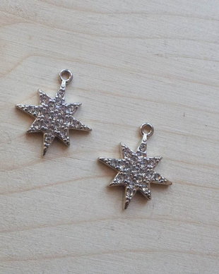 Set 2 pandantive Rhinestone stea cu 8 colțuri