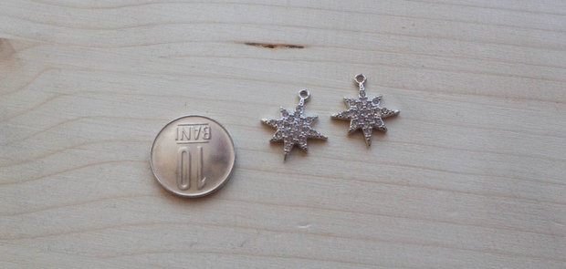 Set 2 pandantive Rhinestone stea cu 8 colțuri