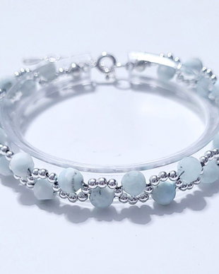 Bratara argint 925 cu larimar si hematit