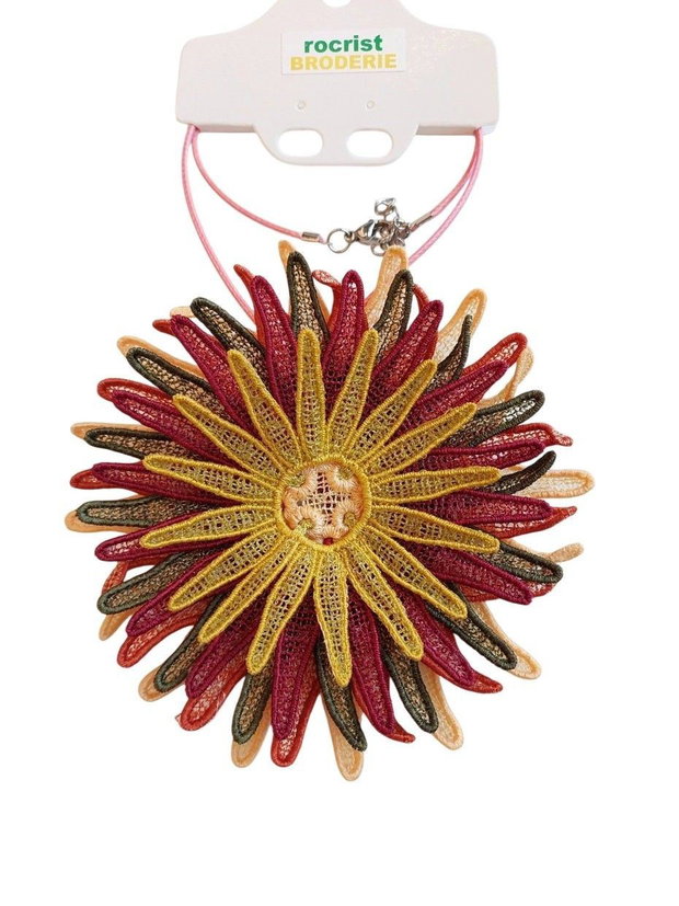Colier Crizantemă Elegantă Colier Brodat