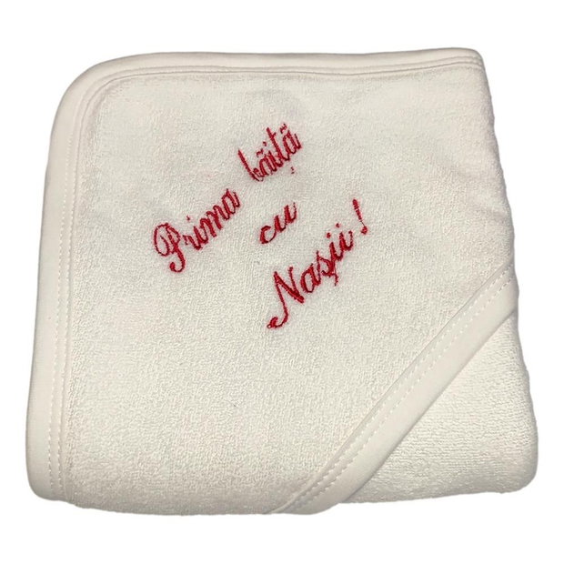 Set prima baita cu nasii dupa botez pentru fetita sau baietel, traditional tricolor, cu prosop brodat si accesorii, Denikos NK94