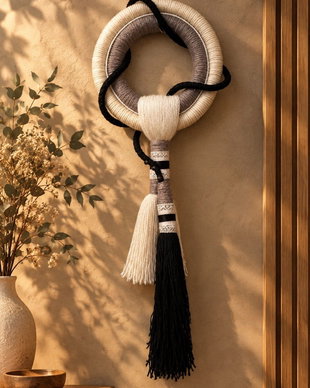 Decor perete din fir macrame