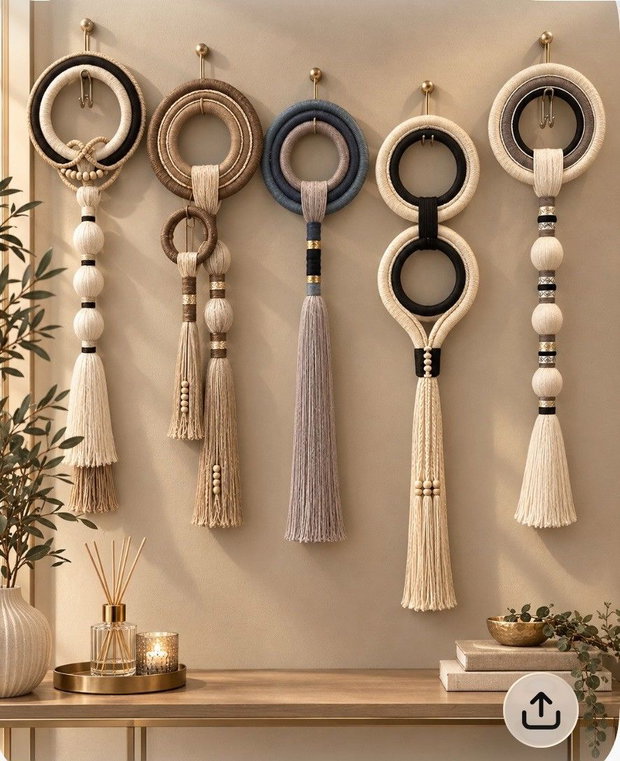 Decor perete din fir macrame