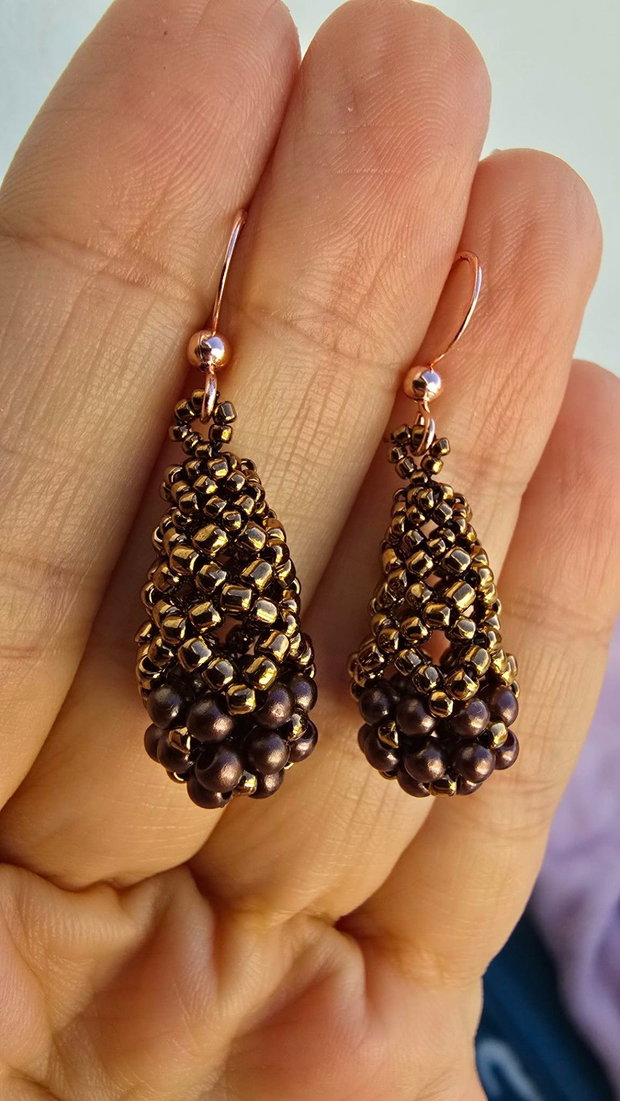 Cercei teardrop bronze