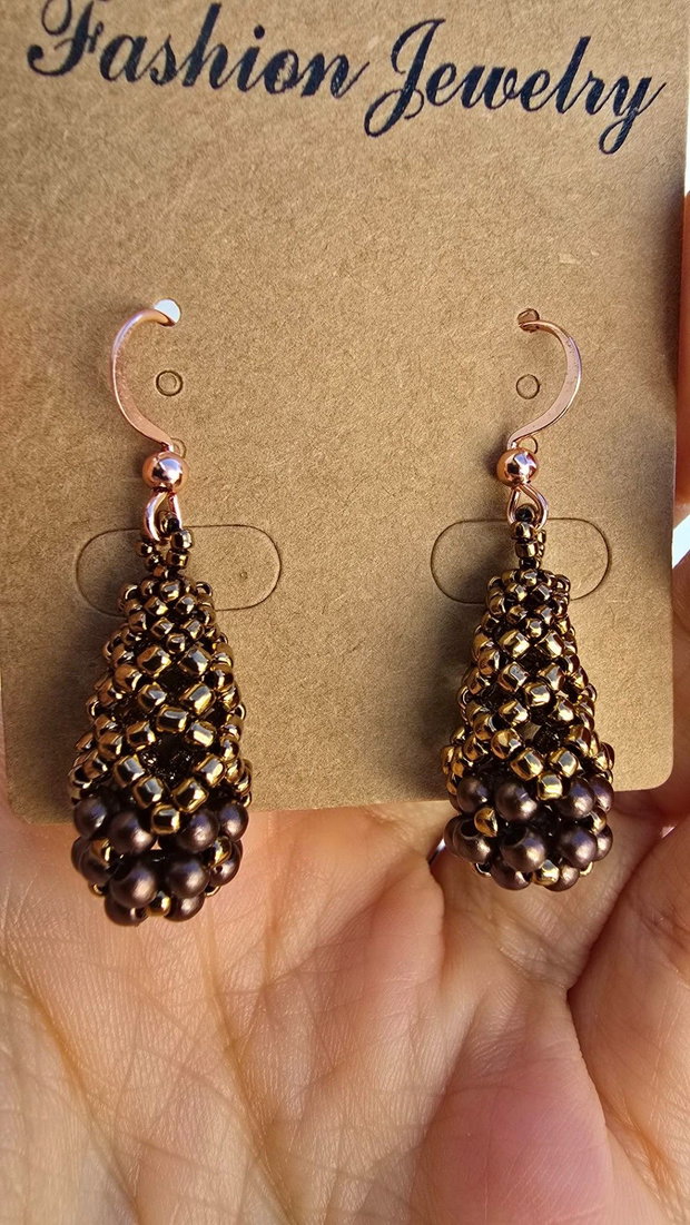Cercei teardrop bronze