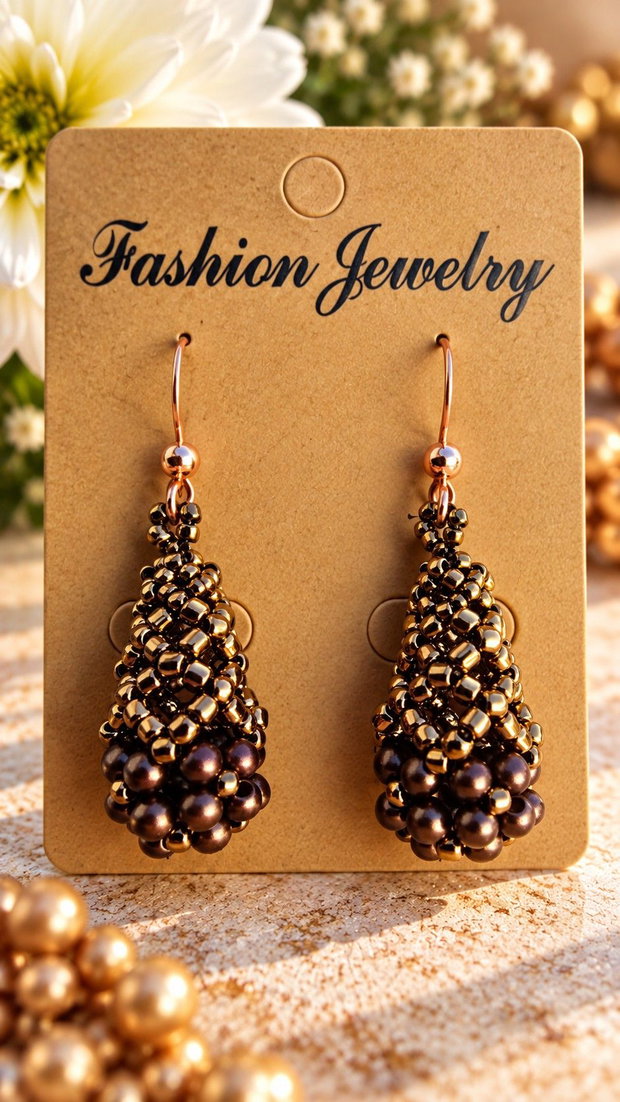 Cercei teardrop bronze