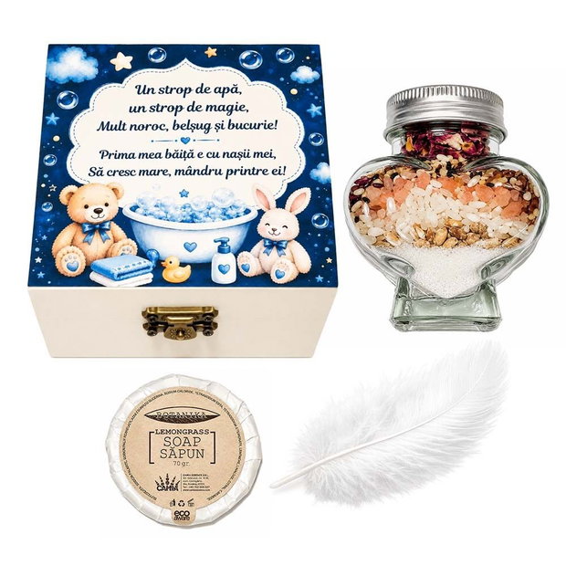 Set ingrediente pentru prima baita, set mirodenii pentru baita de a doua zi cu nasii, culoare bleumarine