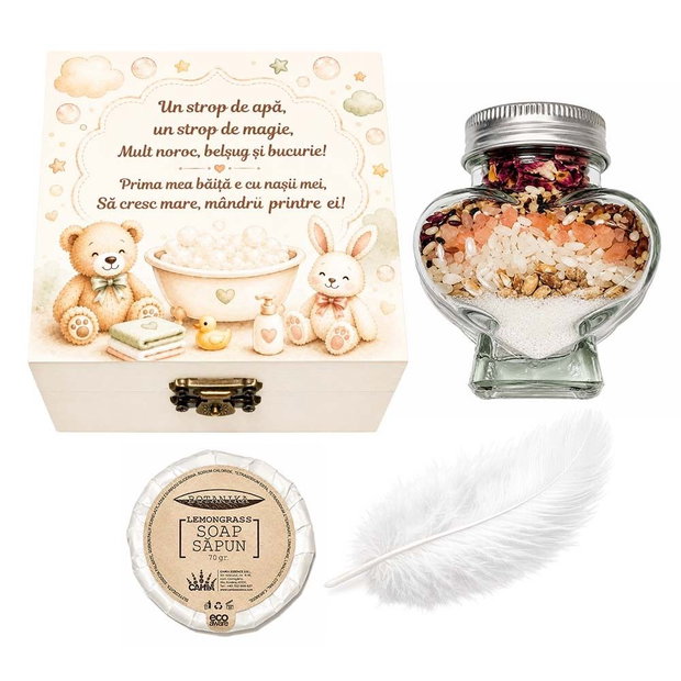 Set ingrediente pentru prima baita, set mirodenii pentru baita de a doua zi cu nasii, culoare crem ivoire