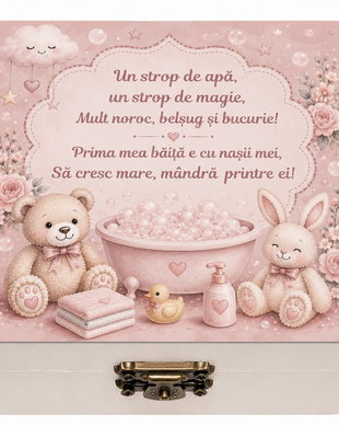 Set ingrediente pentru prima baita, set mirodenii pentru baita dupa botez cu nasii, culoare roz pudra / dusty rose