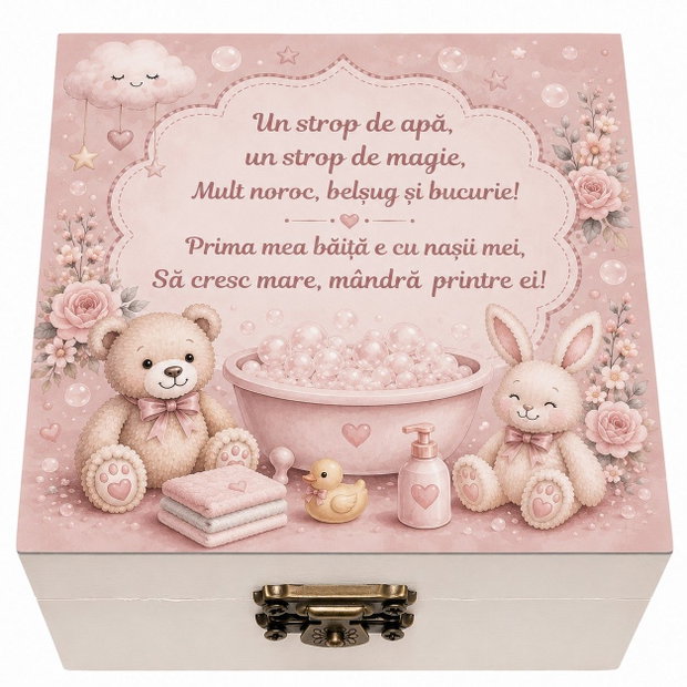 Set ingrediente pentru prima baita, set mirodenii pentru baita dupa botez cu nasii, culoare roz pudra / dusty rose