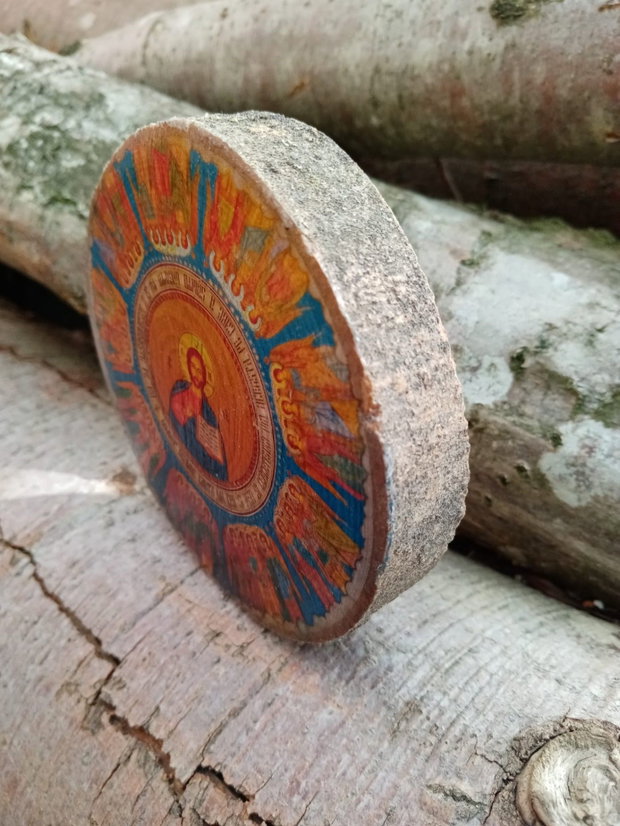 Lemn cu coajă-icoană Pantocrator