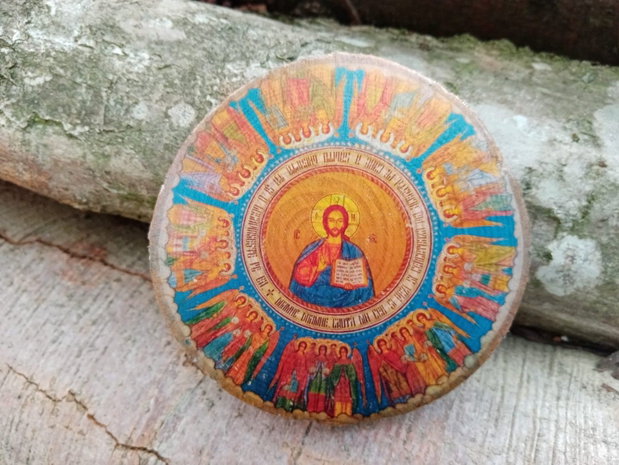 Lemn cu coajă-icoană Pantocrator