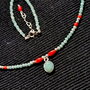 Colier argint amazonit coral charm amazonit argint minimalist bohi chic trendy casual