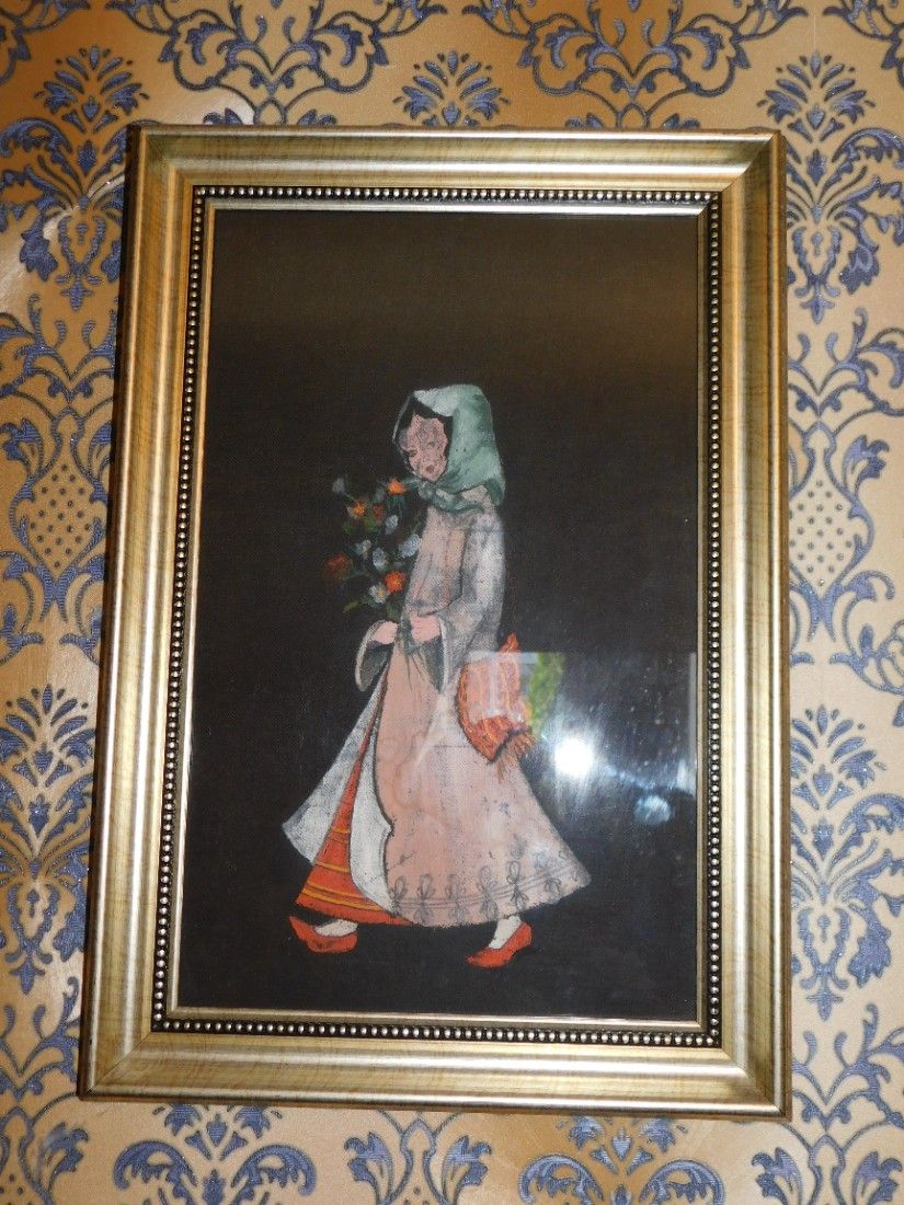 Tablou interbelic 1929 - 1930 , Cadrilater, tablou in ulei si tempera