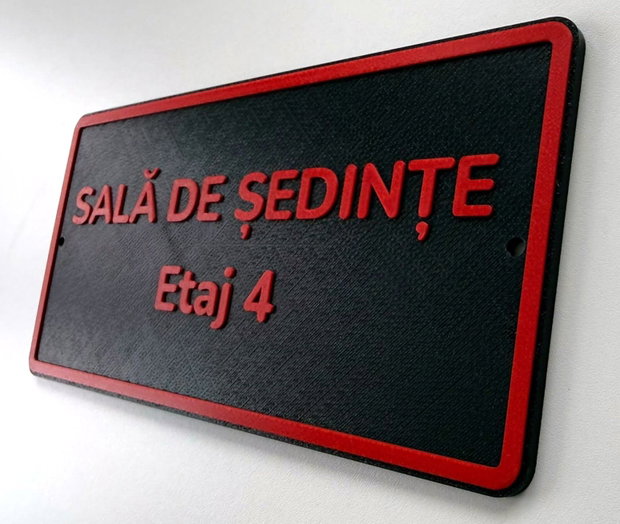 Placuta de usa personalizata 25x12,5 cm, printata 3D, textul tau