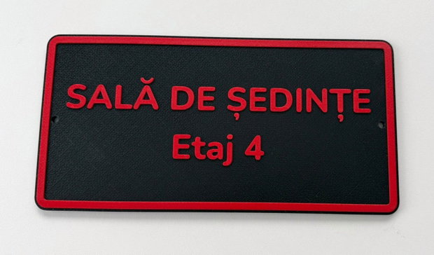 Placuta de usa personalizata 25x12,5 cm, printata 3D, textul tau
