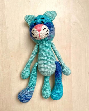 Amigurumi, catel cu urechi lungi, jucarie crosetata