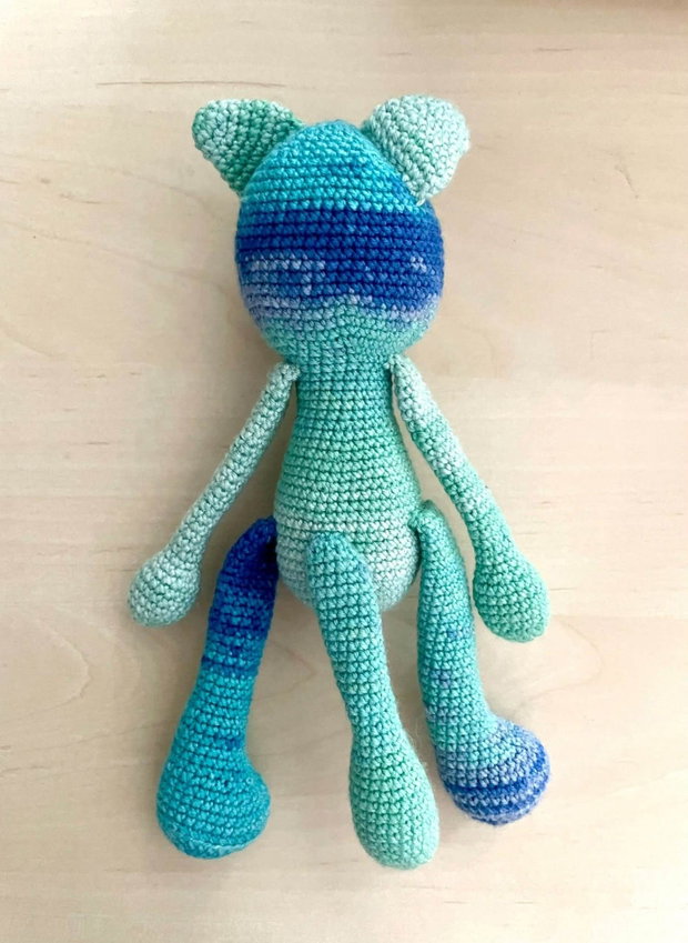 Amigurumi, catel cu urechi lungi, jucarie crosetata