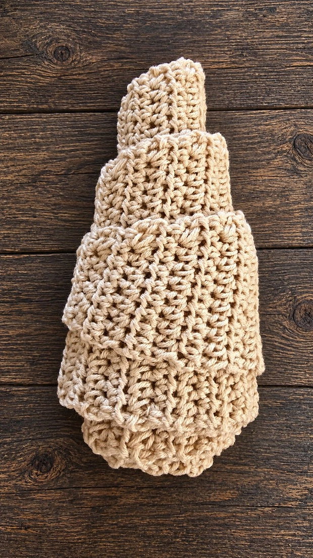Eșarfă Sophie alunie croșetată manual Bumbac Baby Cotton | 100 cm