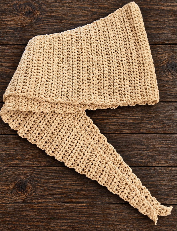 Eșarfă Sophie alunie croșetată manual Bumbac Baby Cotton | 100 cm
