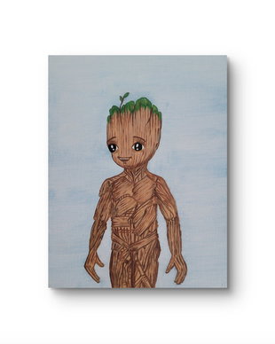 Groot - pictură în acrilic, pe carton pânzat
