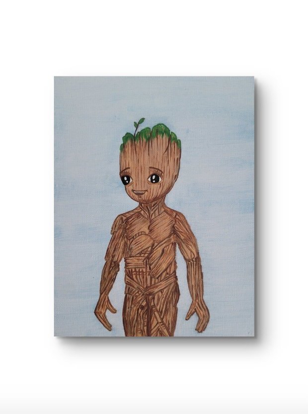 Groot - pictură în acrilic, pe carton pânzat