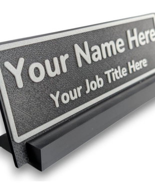 Placuta de birou personalizata cu suport, printata 3D, nume si functie