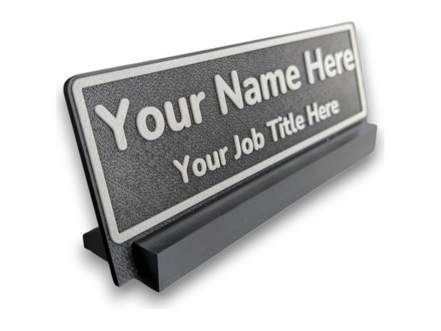 Placuta de birou personalizata cu suport, printata 3D, nume si functie