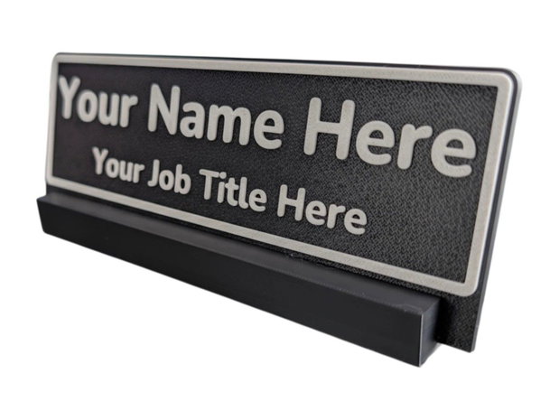 Placuta de birou personalizata cu suport, printata 3D, nume si functie