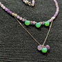Colier argint ametist onix verde onion minimalist boho chic trendy