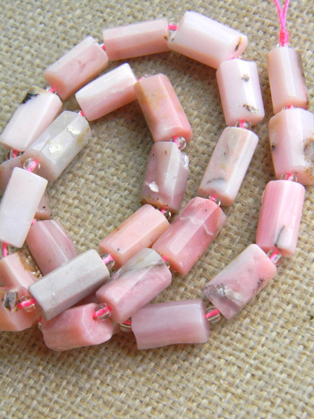 Opal roz tuburi 13x8 mm (AL 1)