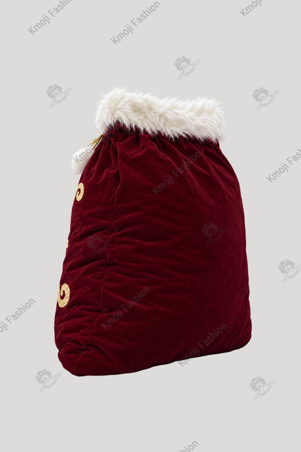 Sac Moș Crăciun Vișiniu Luxury 100cm x 150cm