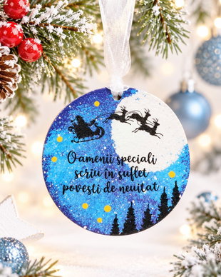 Miniglob Craciun, personalizat cu mesaj, pictura galaxie, lucrat manual