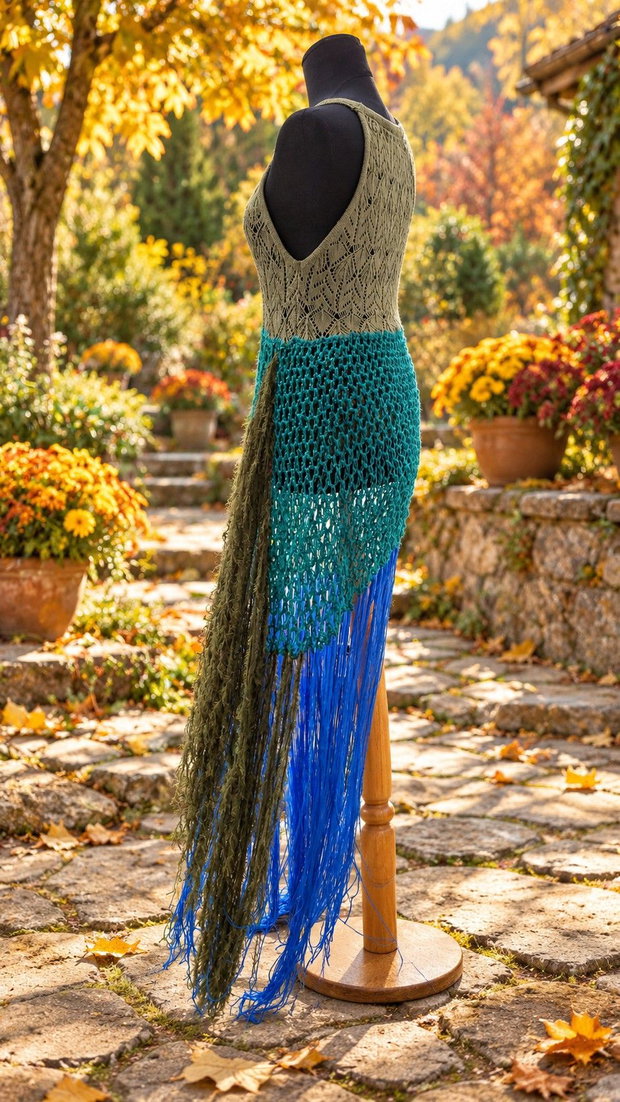 Toamna din ochii tăi vestă lungă cu franjuri