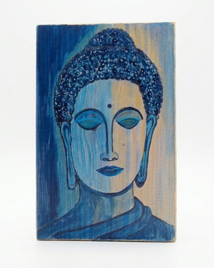 Budha.Pictura pe lemn