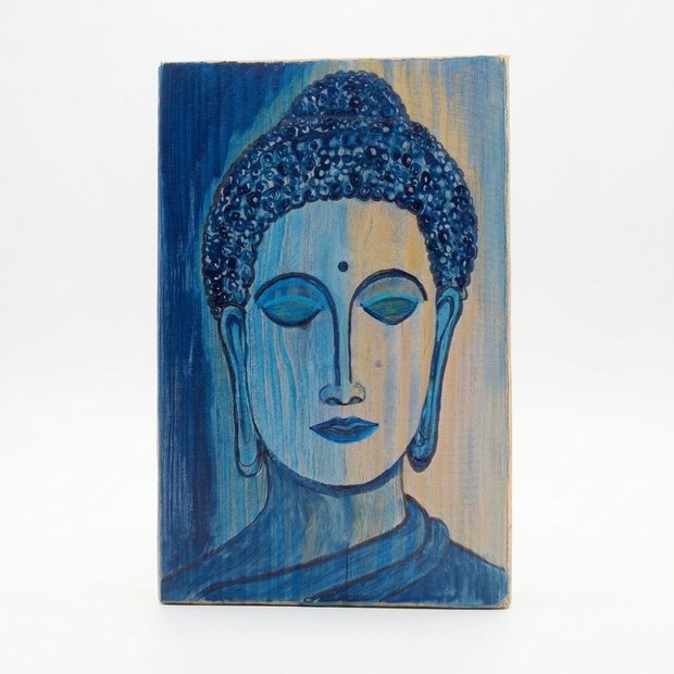 Budha.Pictura pe lemn