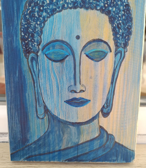 Budha.Pictura pe lemn